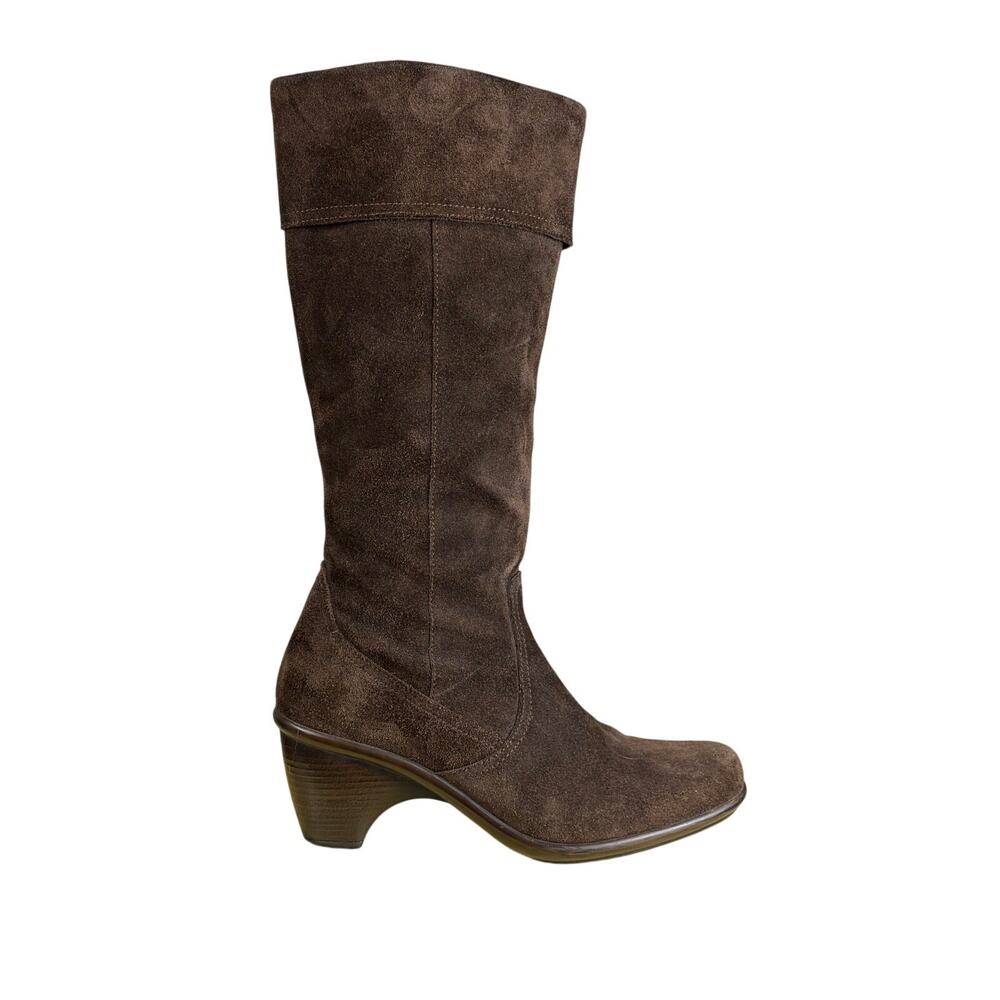 Dansko Risa Dark Brown Suede Cuffed Boots Size 38 US 7.5 Fall Heritage